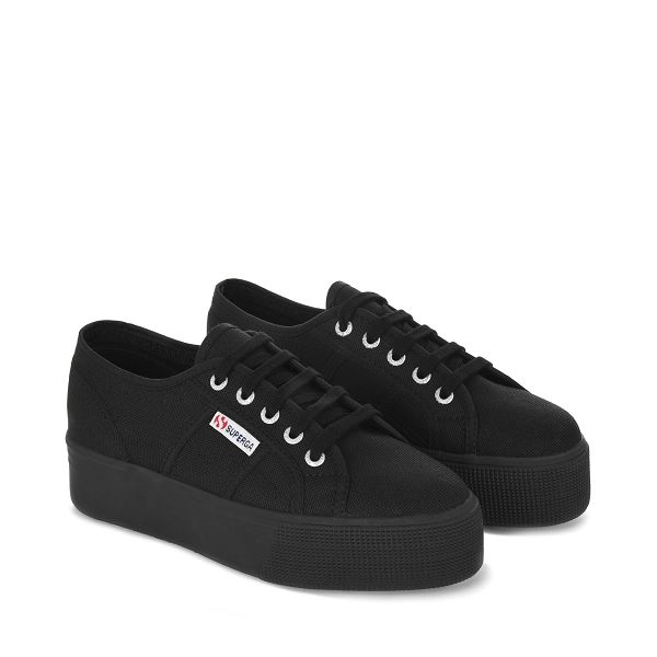 Superga 2790acotw Linea Up And Down Black Platform Sneakers - Women's Sneakers USA | US9700501